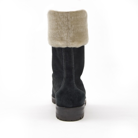 COLE HAAN & NIKE AIR Suede Boots Faux Fur Trim - Picture 2 of 10